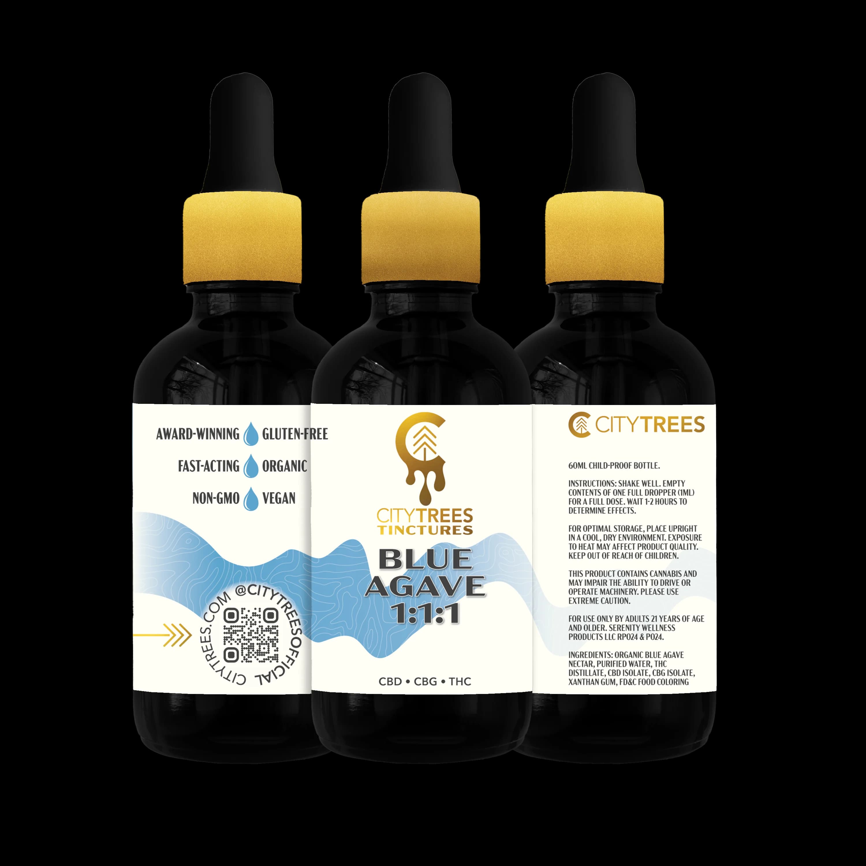 City Trees 1:1:1 Blue Agave [60ml] (250mg CBG/250mg CBD/250mg THC)
