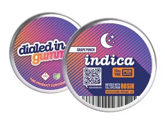 Dialed In Gummies Dialed In Grape Punch (I) Rosin Gummies 10mg 10pk