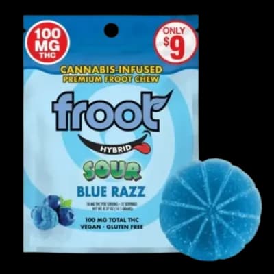Froot Sour Blue Razz Gummy | Single 100mg
