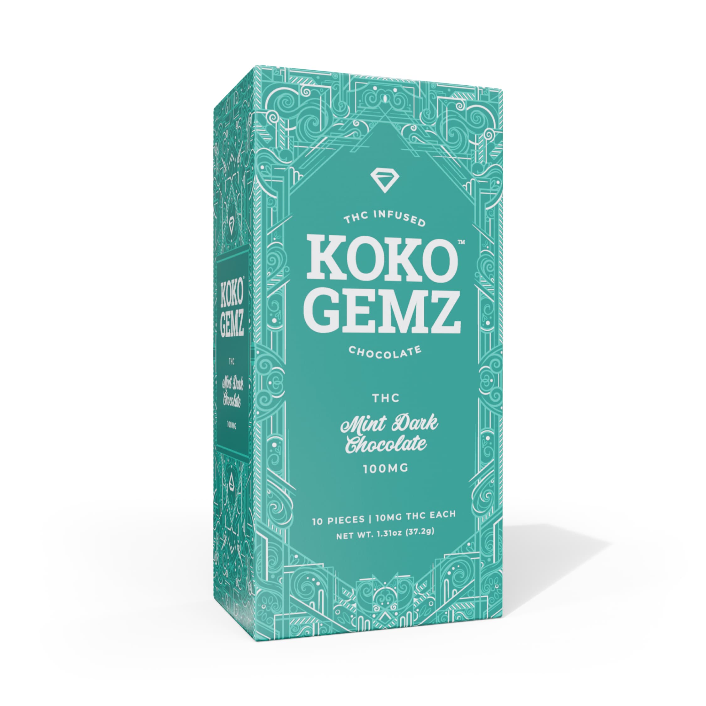 Koko Gemz Dark Chocolate Mint 100mg Koko Gemz
