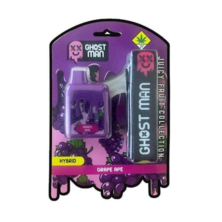Ghost Man Grape Ape Liquid Live Resin Flavored Disposable Cartridge (Ghost Man)