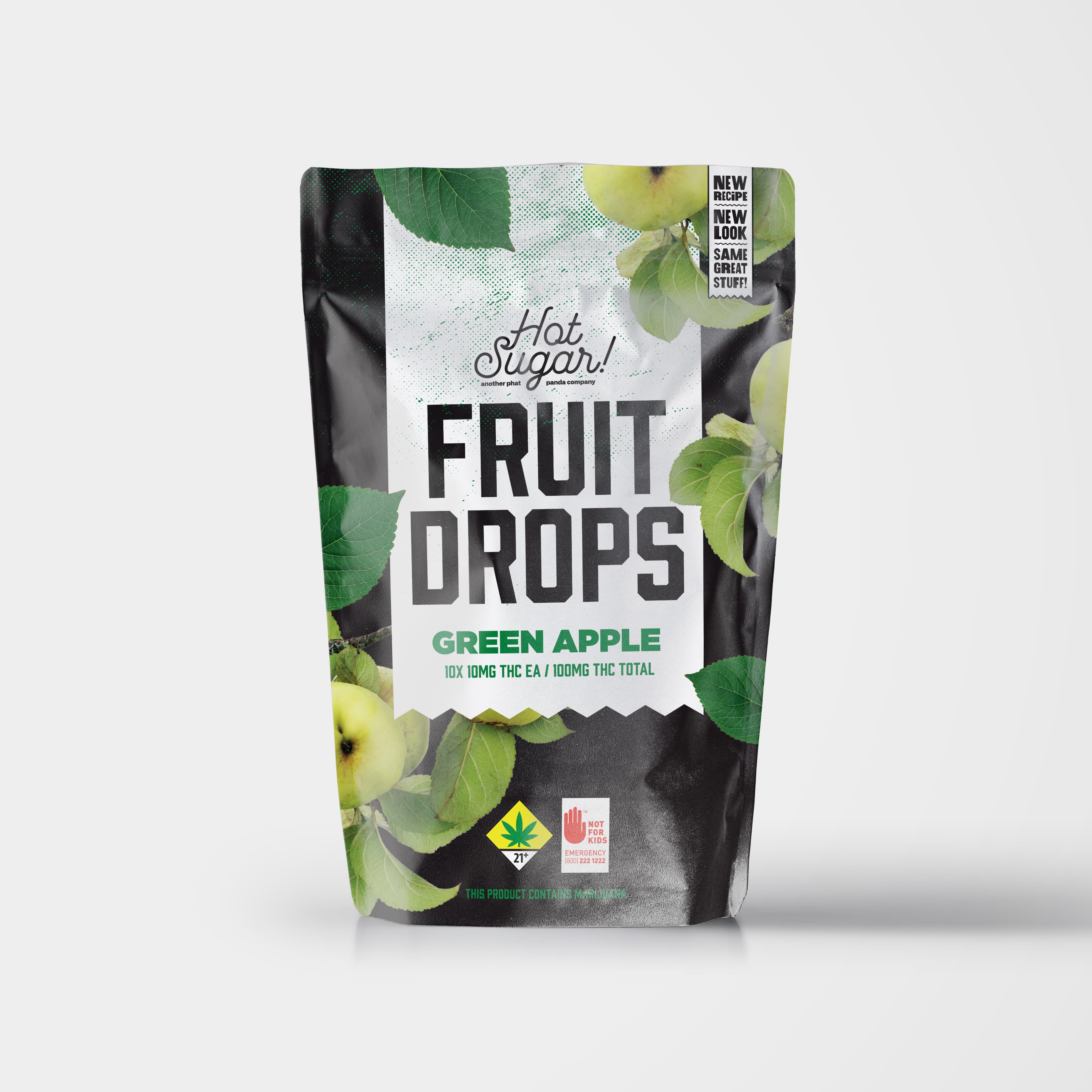 Hot Sugar Green Apple Fruit Drops | 10pk | (100mg)