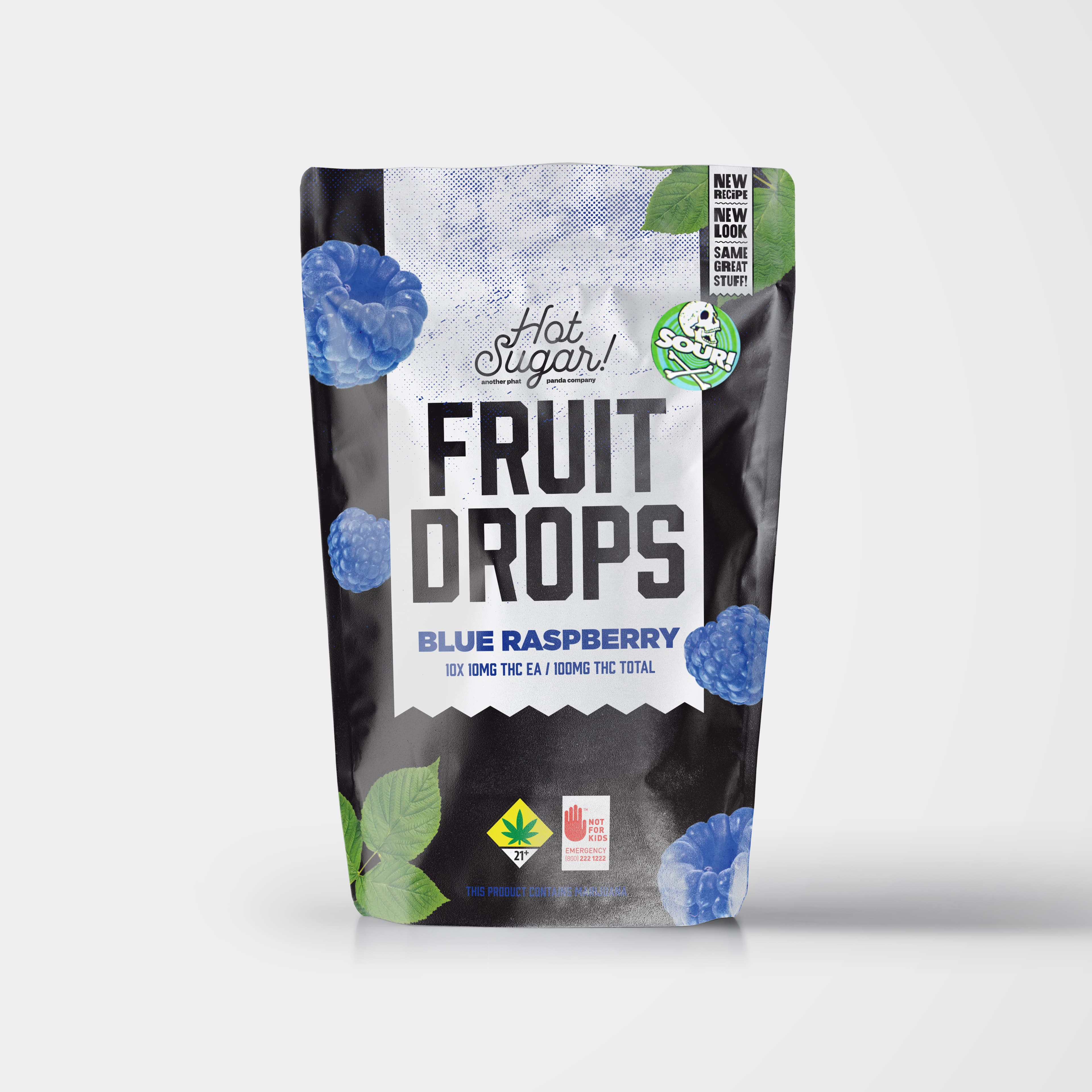 Hot Sugar Sour Blue Raspberry Fruit Drops - SOUR | 10pk | (100mg)