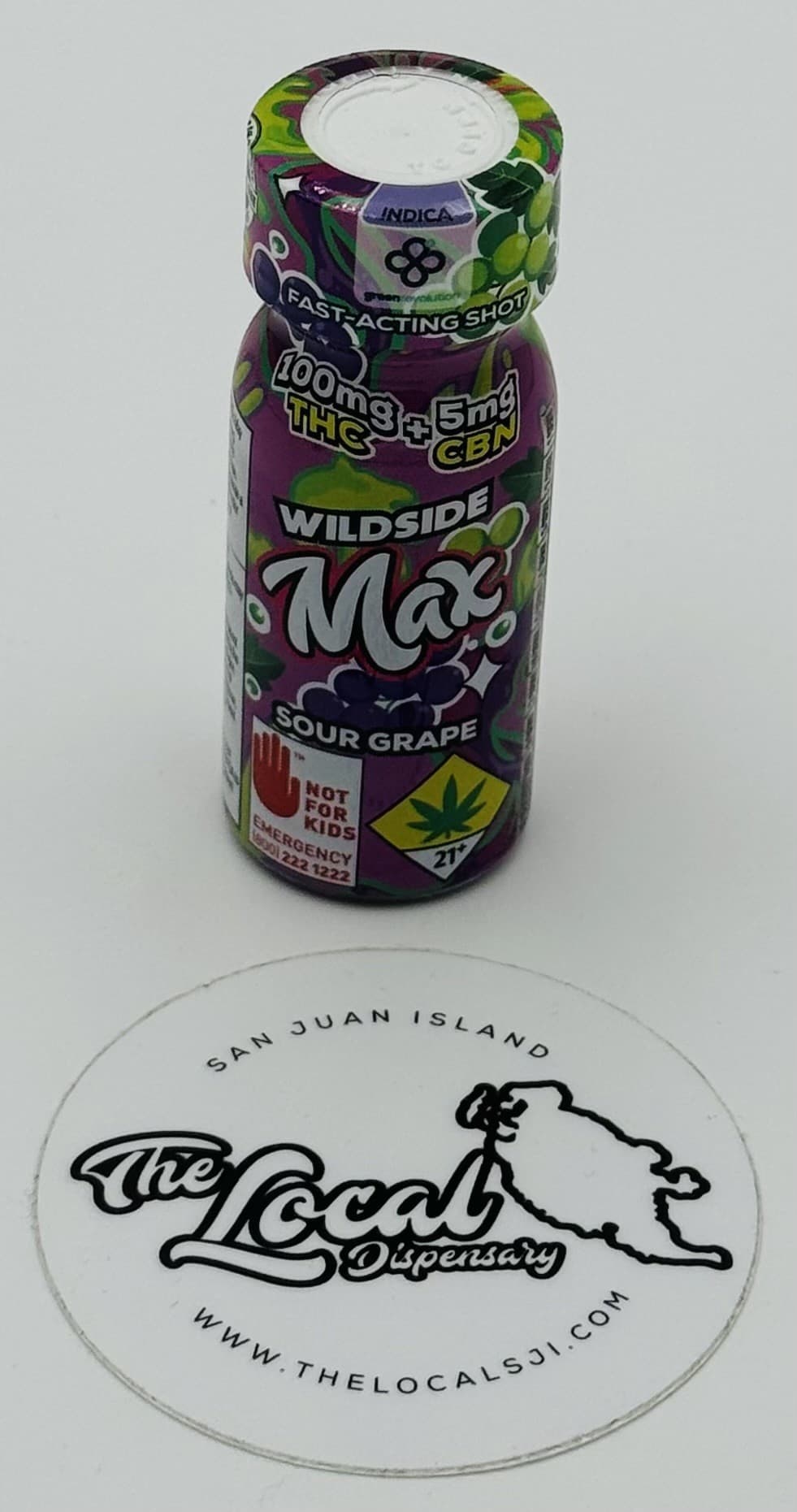 Wild Side MAX: Sour Grape (Chill) 20:1 THC/CBN - Beverage Shot 105mg