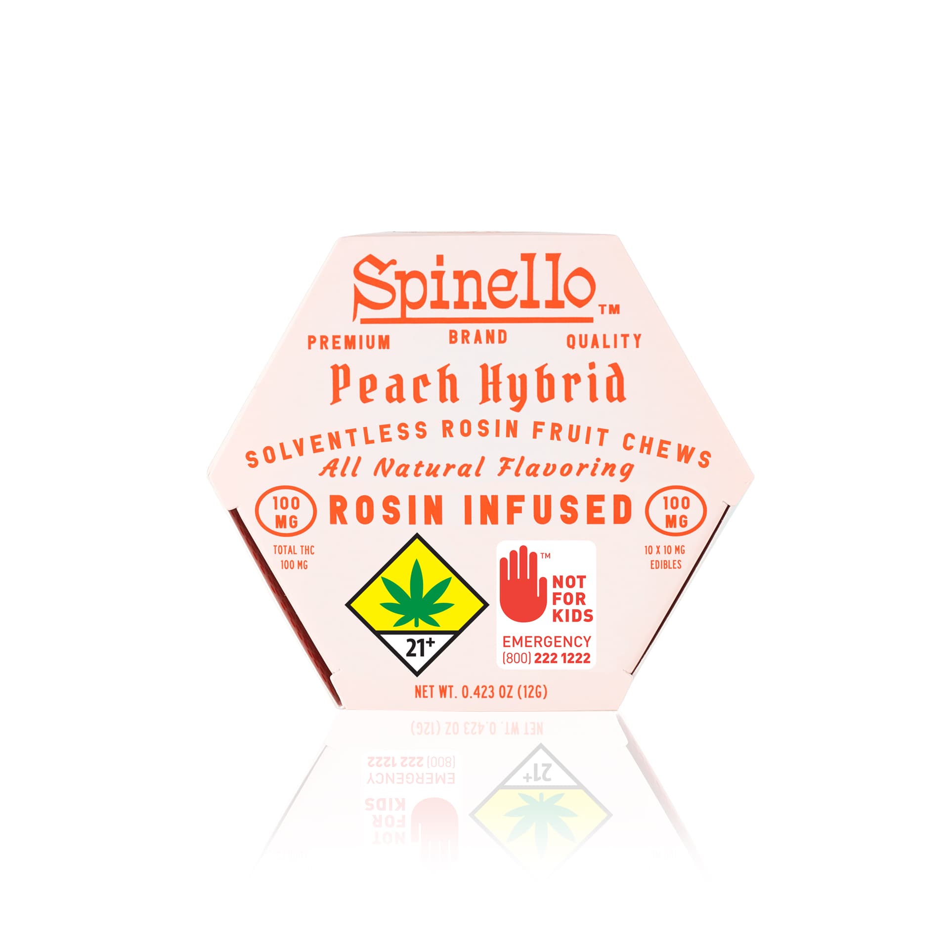 Spinello Peach Hybrid Hash Rosin Gummies 10pk (100mg)