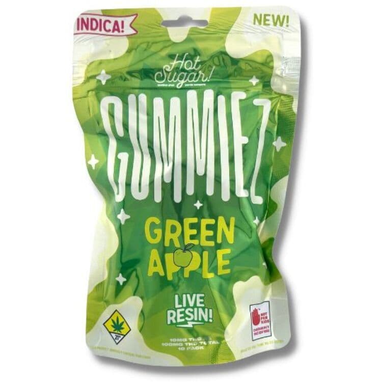 Gummiez Indica Green Apple - Live Resin 10pk 100mg