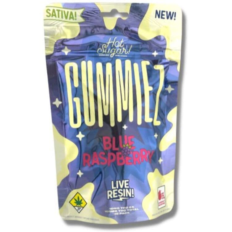 Gummiez Sativa Blue Raspberry - Live Resin 10pk 100mg
