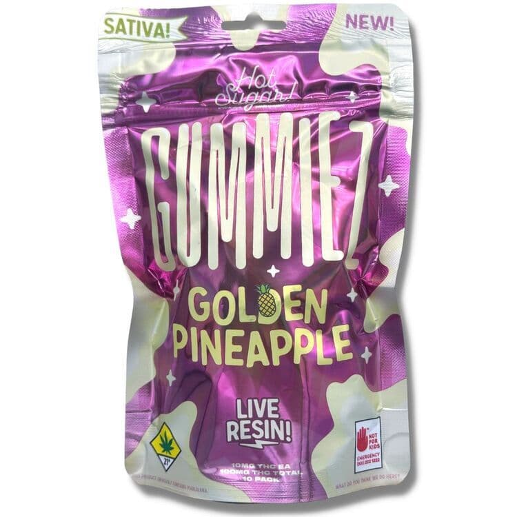 Gummiez Sativa Golden Pineapple - Live Resin 10pk 100mg