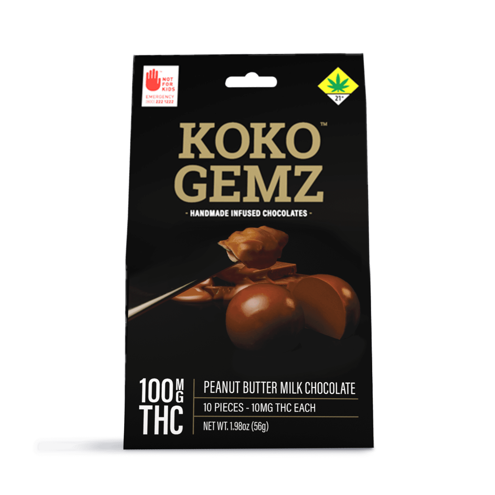 Koko Gemz Peanut Butter Milk Chocolates 10-pack