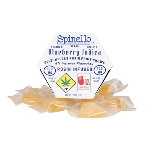 Spinello Blueberry - Indica - Solventless Rosin Fruit Chews - 100mg