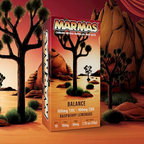 Marmas Raspberry Lemonade 1:1 CBD Gummies | 200mg (DOH)