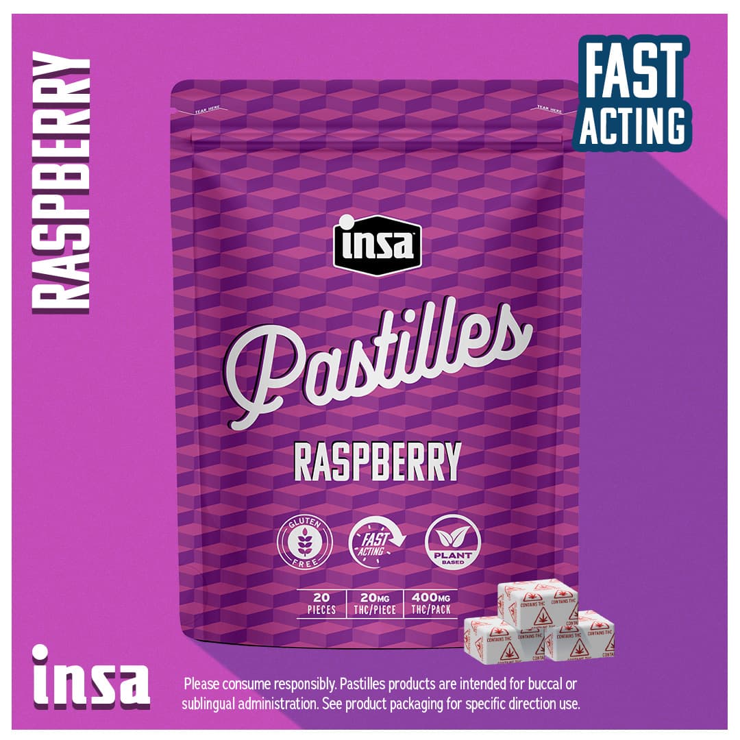Insa Raspberry Pastilles | 20mg/20pk (400mg)