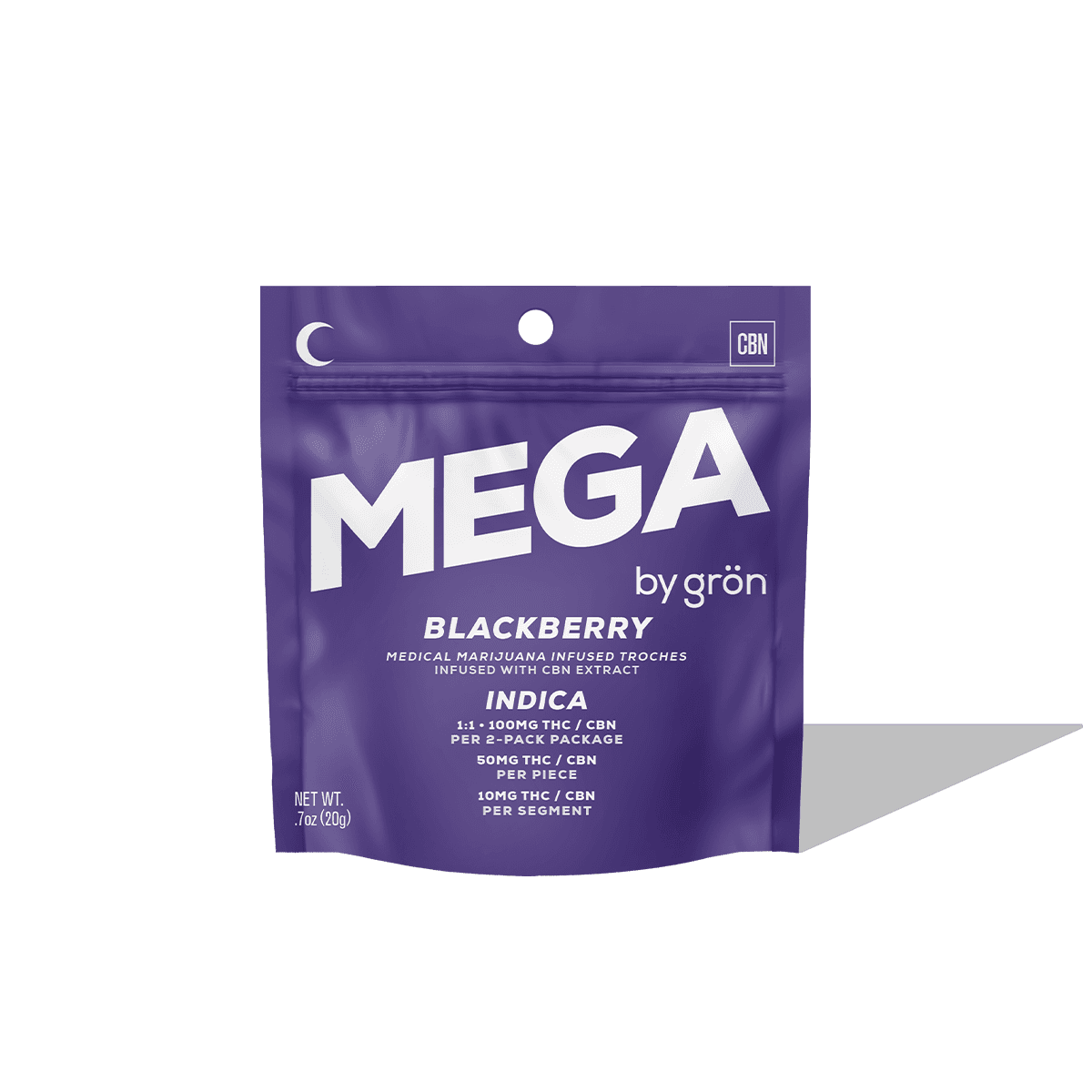 Grön Blackberry (1:1 | THC:CBN) Mega Troches | 2 Pack (50mg)