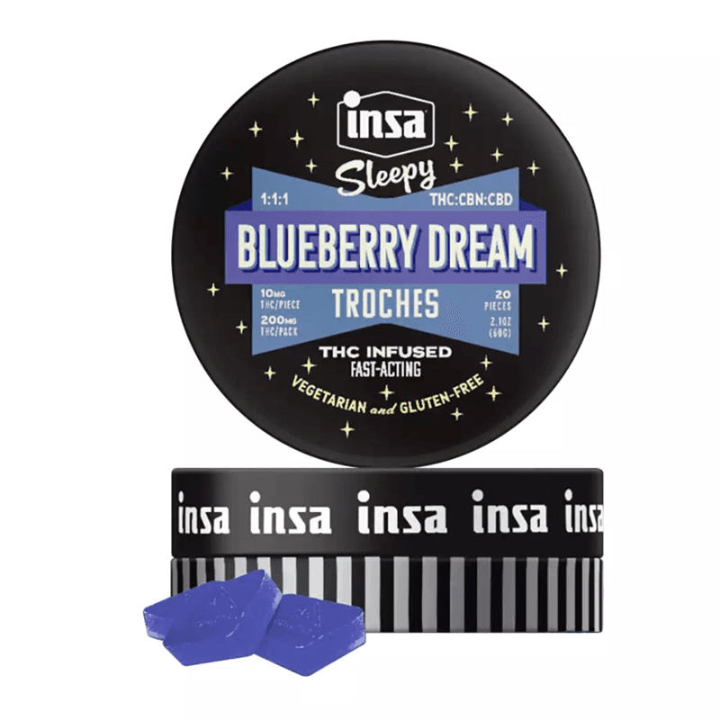 Insa Blueberry Dream RSO Troches [1:1:1 THC:CBD:CBN] 20ct/20mg