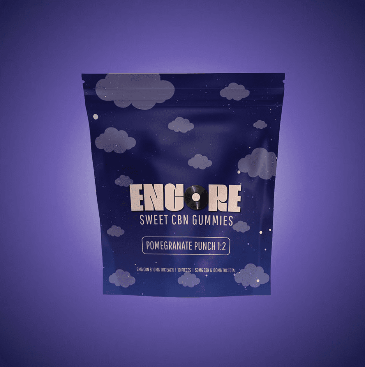 Encore Edibles 1:2 Pomegranate Punch CBN:THC [10pk] (50mg CBN/100mg THC)