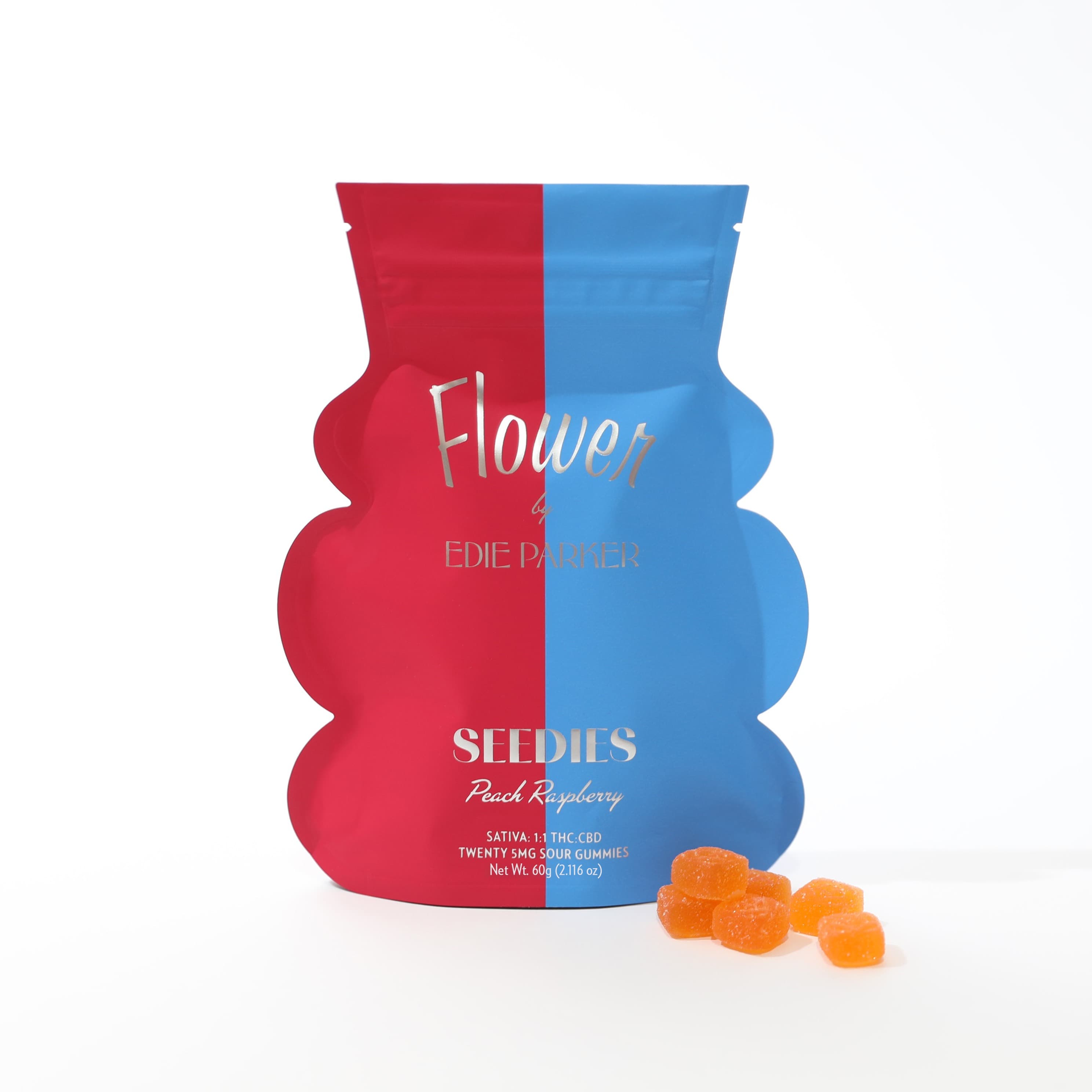Edie Parker Edie Parker Peach Raspberry (S) 1:1 THC:CBD Gummies 5mg 20pk