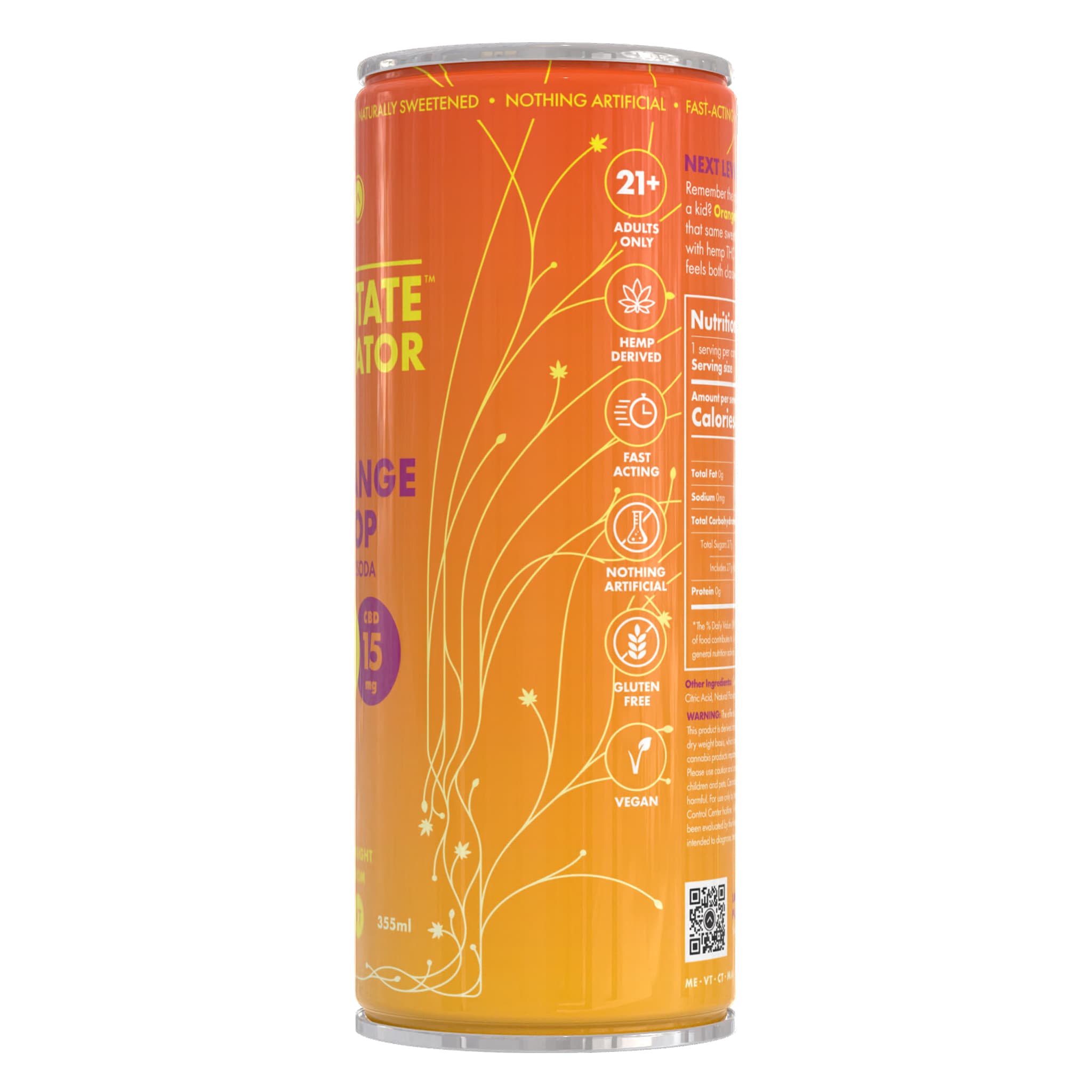 Upstate Elevator 1mg THC Orange Pop Soda - Upstate Elevator