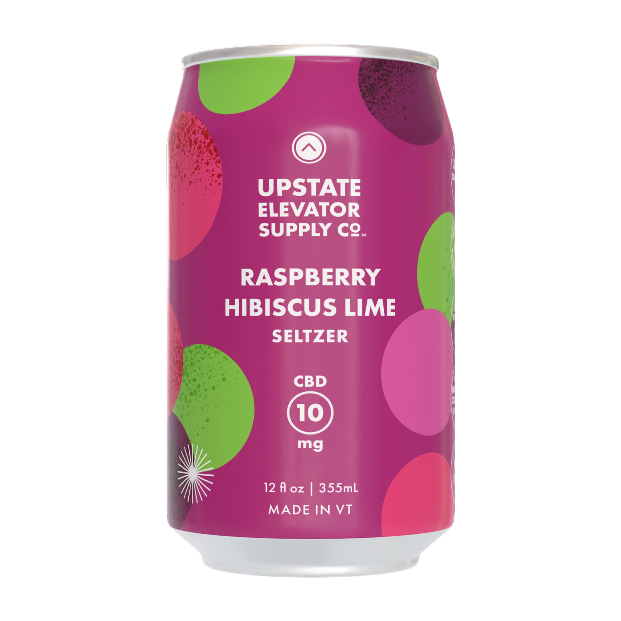 Upstate Elevator CBD Raspberry Hibiscus Lime Seltzer 10mg