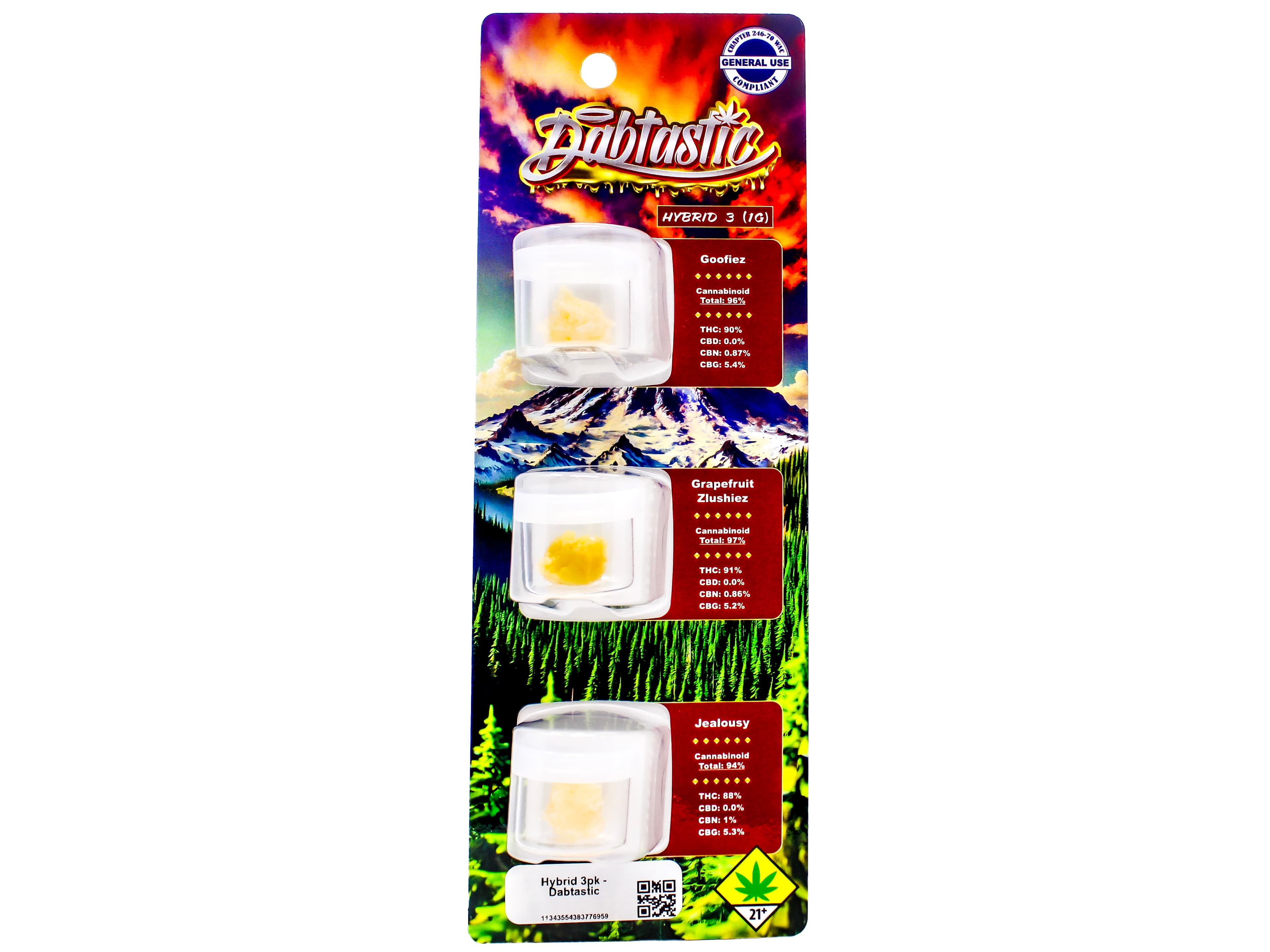 Dabtastic FBF Goofiez + Grapefruit Zlushiez + Jealousy BHO 3pk Concentrate 4229227544