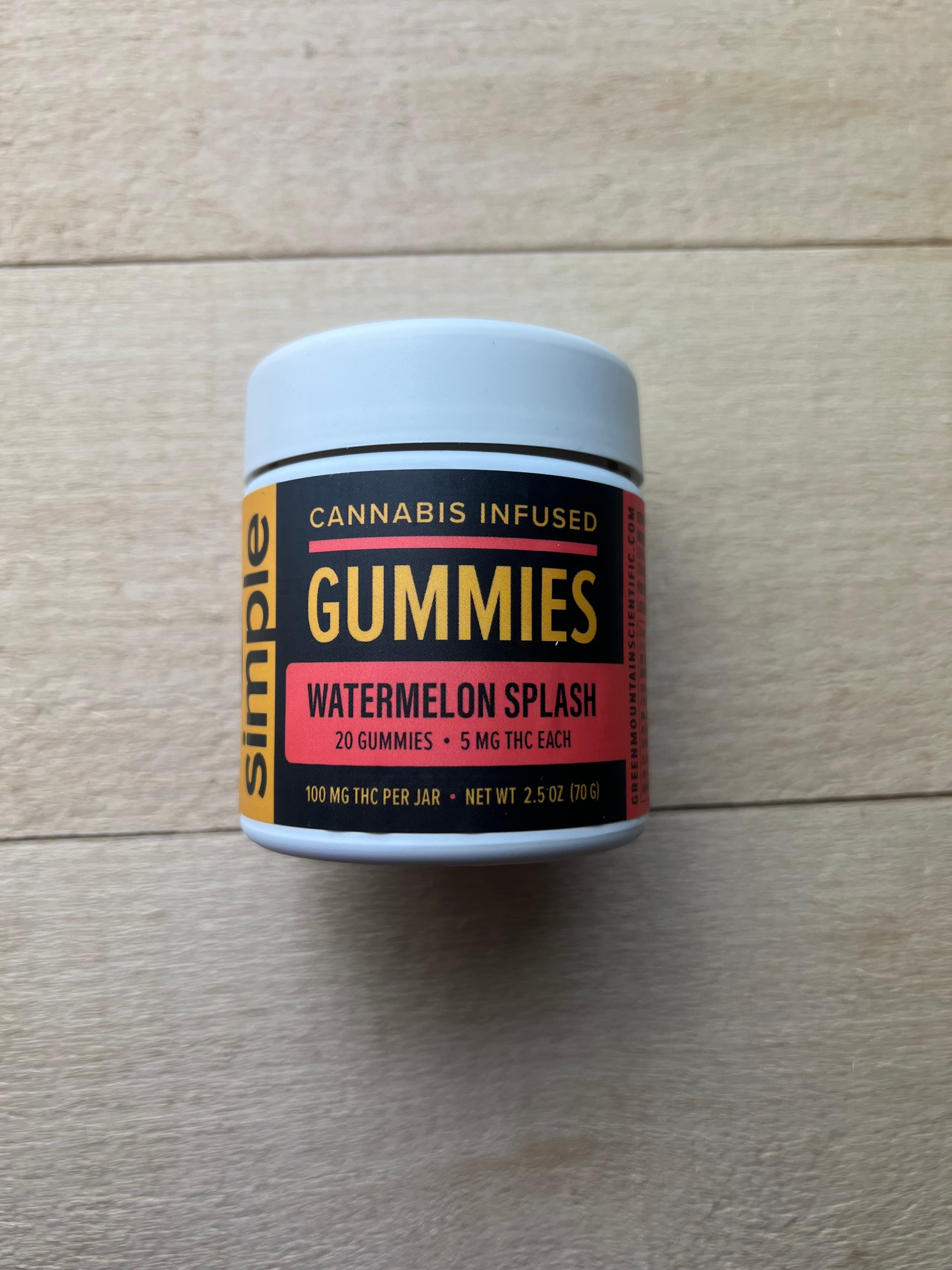 Simple Watermelon Splash Gummies - 100mg