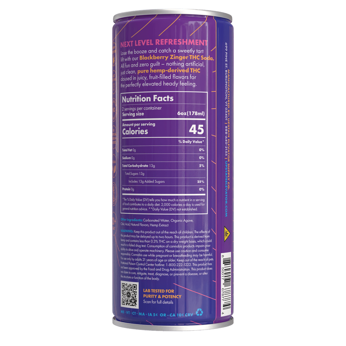 Upstate Elevator Blackberry Zinger Soda 10mg
