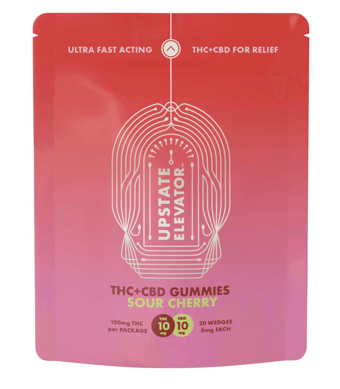 Upstate Elevator 1:1 THC + CBD | Sour Cherry Gummies