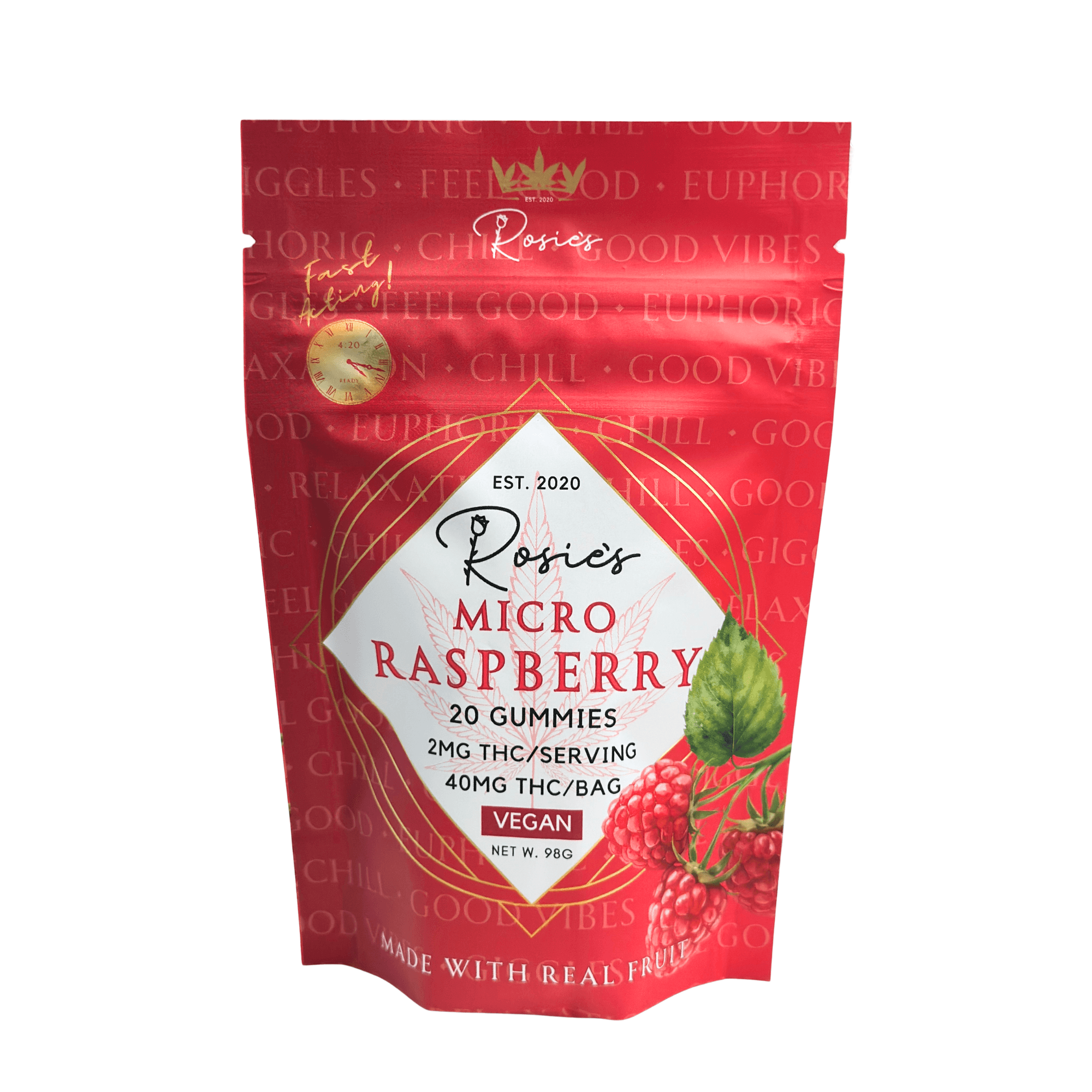 Rosie's 2MG THC I 20PK Micro Raspberry Gummies