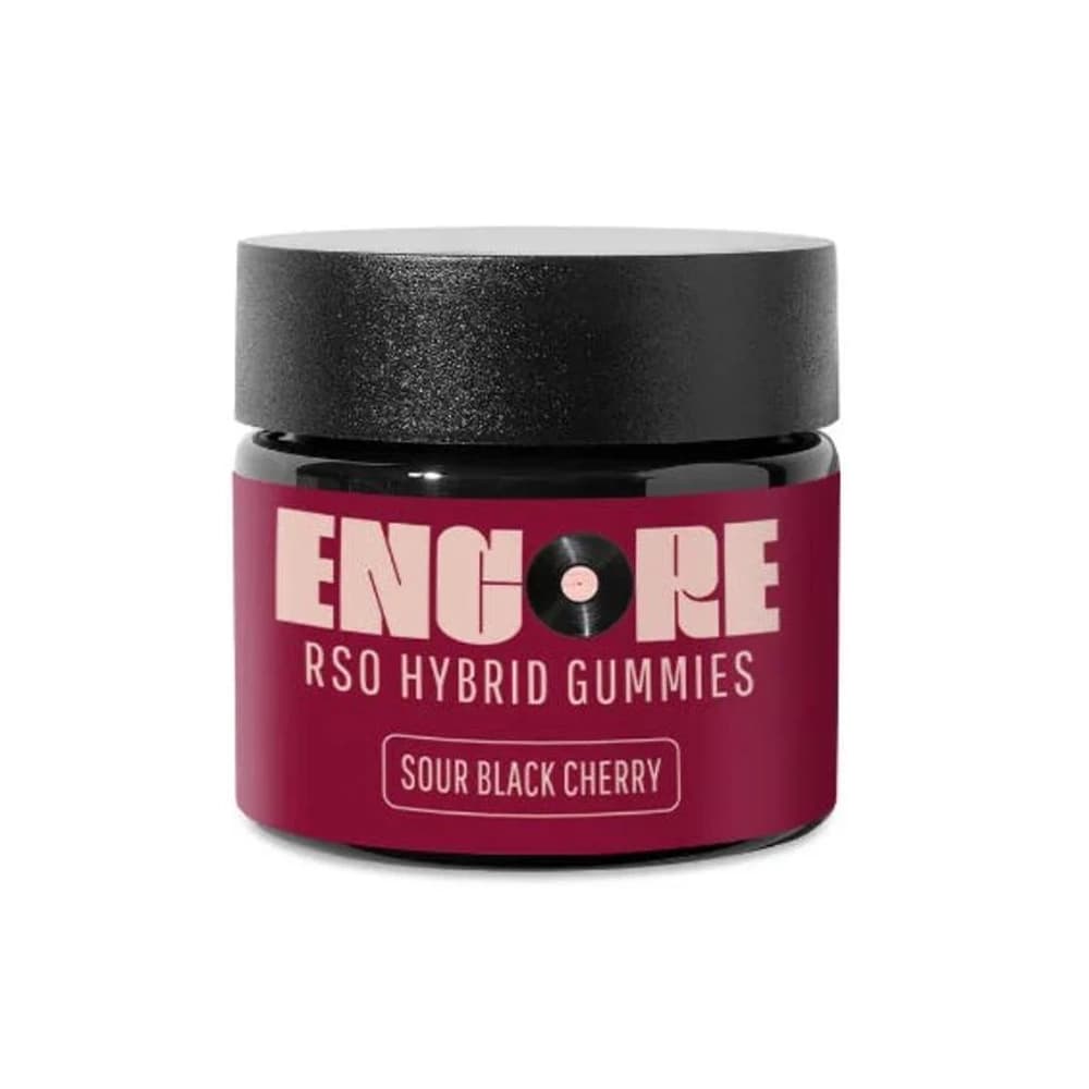 Encore Edibles Sour Black Cherry RSO Hybrid Gummies [10pk] 100mg