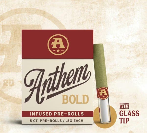 Anthem Bold Glass Tip Infused King Louis XIII Pre-Roll pack (o.5g ea | 5-pack)