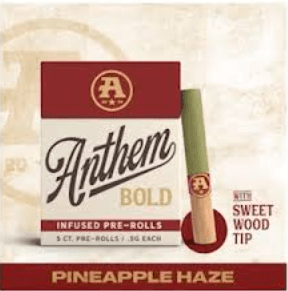 Anthem Bold Wood Tip Infused Pineapple Haze Pre-Roll pack (0.5g ea | 5-pack)