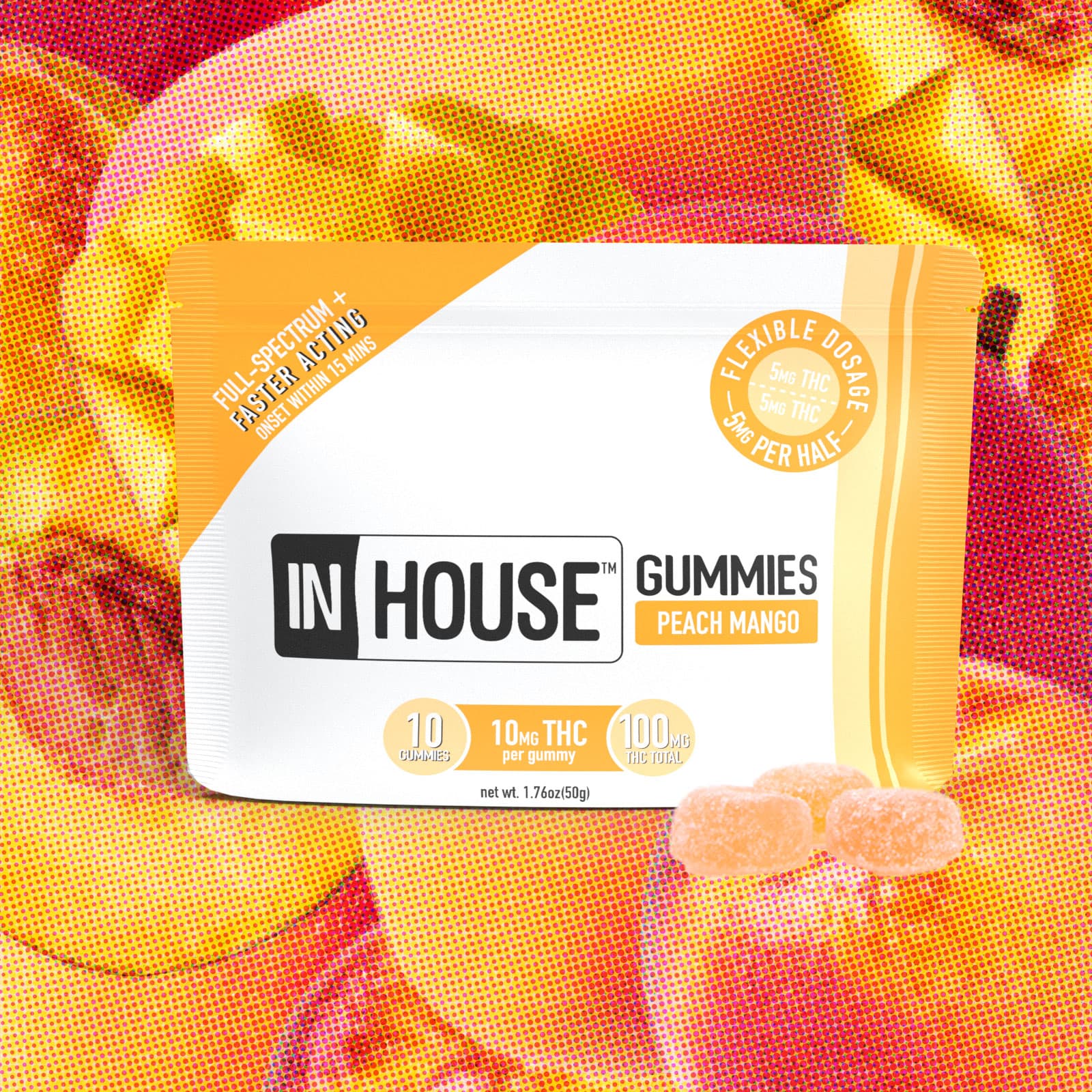 InHouse Gummy Peach Mango [10pk] | 100mg