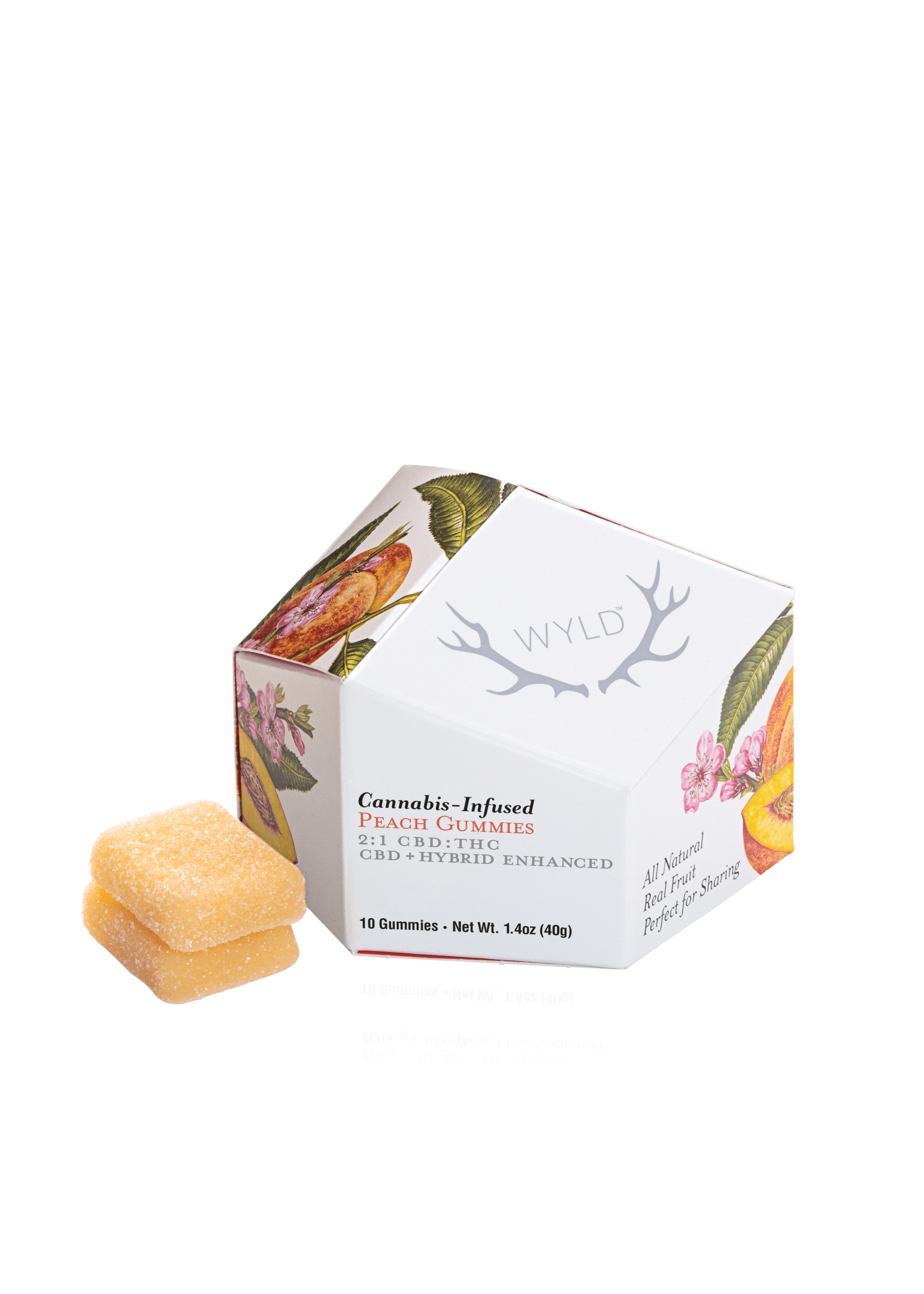 Wyld Peach | 10mg CBD: 5mg THC | 10pk Gummies | Wyld