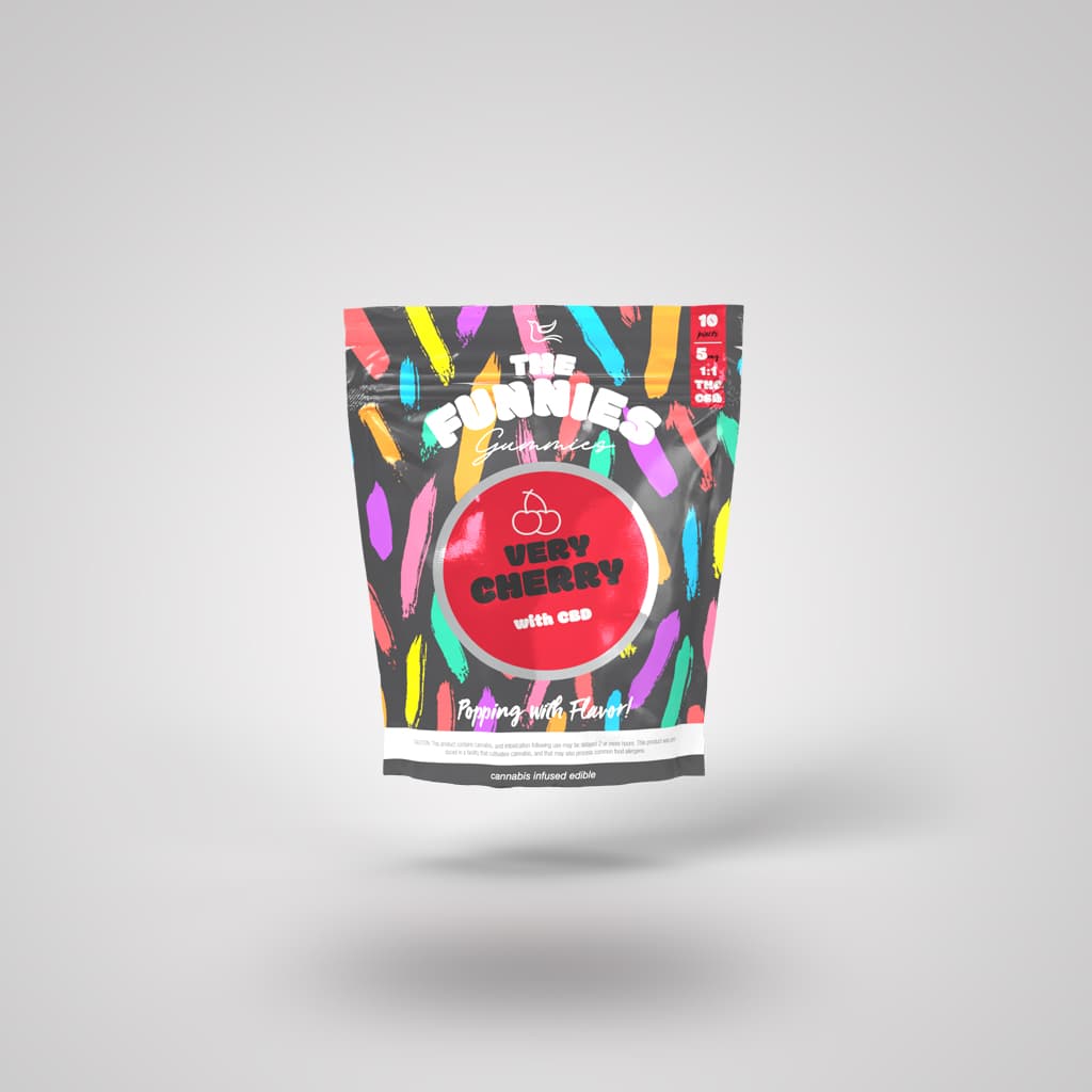 The Funnies Gummies Very Cherry | 5mg THC: 5mg CBD | 10pk Gummies | The Funnies Gummies