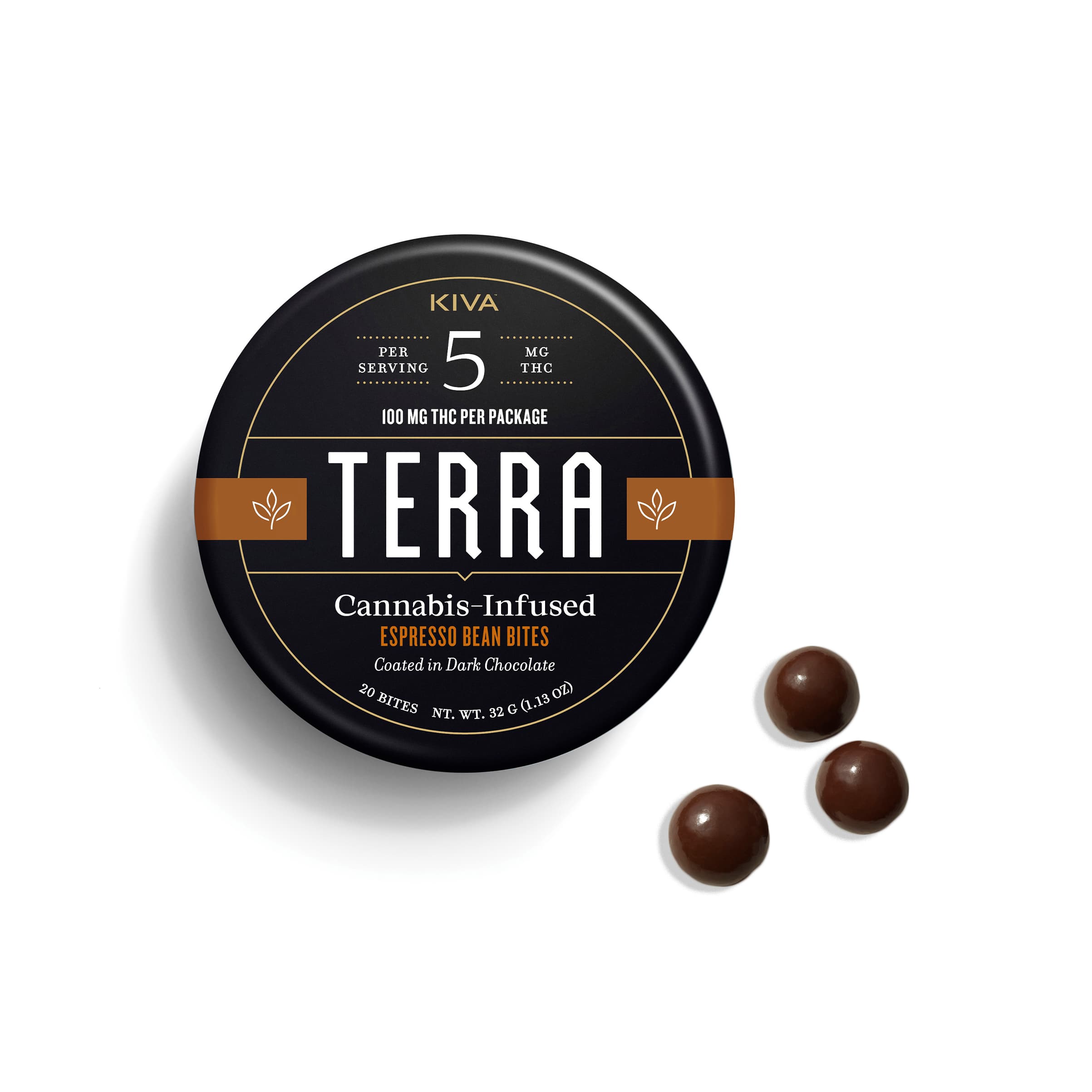 Kiva Terra Dark Chocolate Espresso Bites - 20 Pack