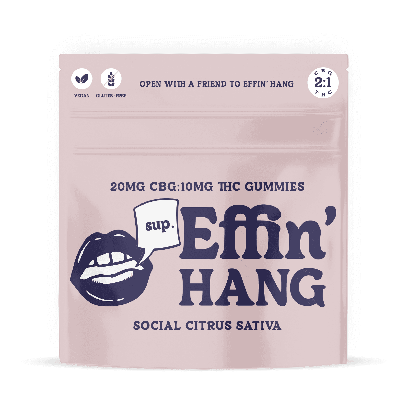 Effin' Effin' Hang Social Citrus Sativa Gummies 2:1 CBG:THC- 10 Pack