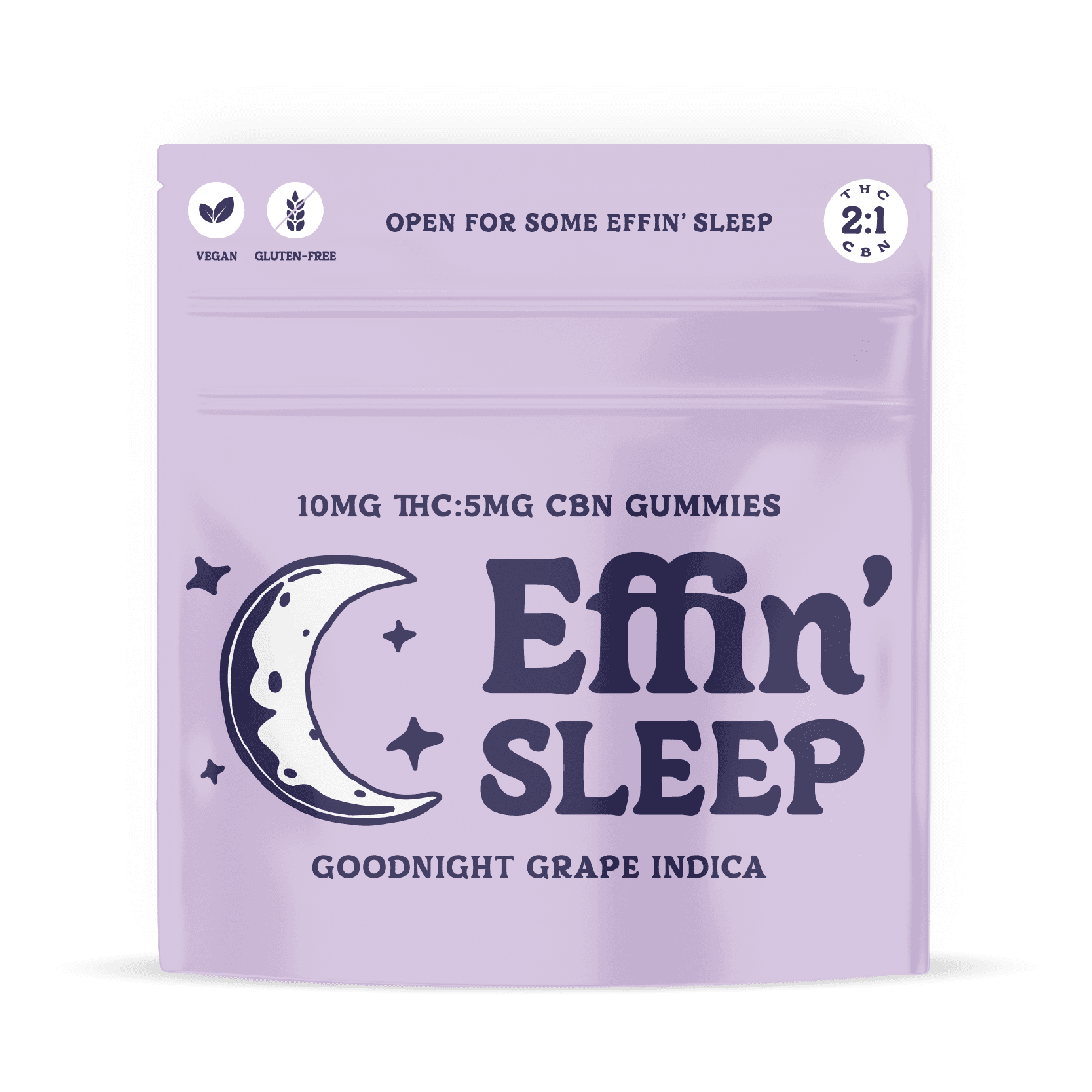 Effin Sleep Goodnight Grape 2:1 THC:CBN Gummies - 10 Pack