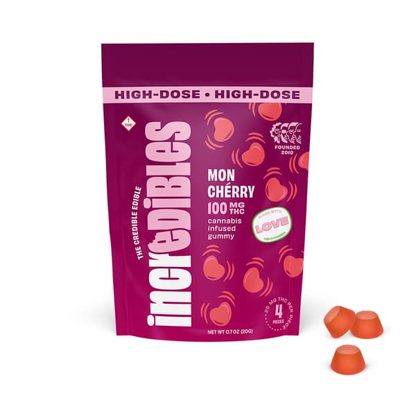 incredibles High Dose Mon Cherry  |  Gummies  |  4 pack |  100mg THC