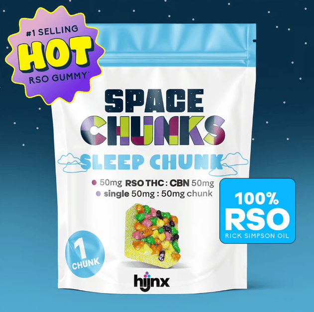 HIJNX Space Sleep Chunk 1:1 THC:CBN RSO Gummy