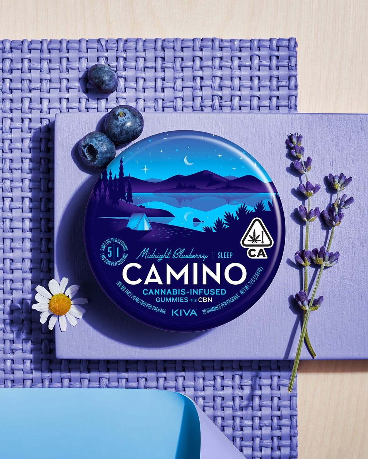 Camino Midnight Blueberry | 5:1 THC:CBN Gummies | 100mg (20pk)