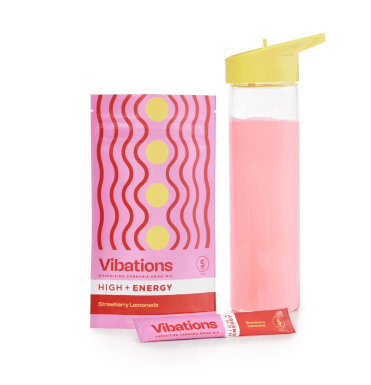Vibations VIBATIONS Drink Mix 100mg: Strawberry Lemonade + Caffeine 2pc