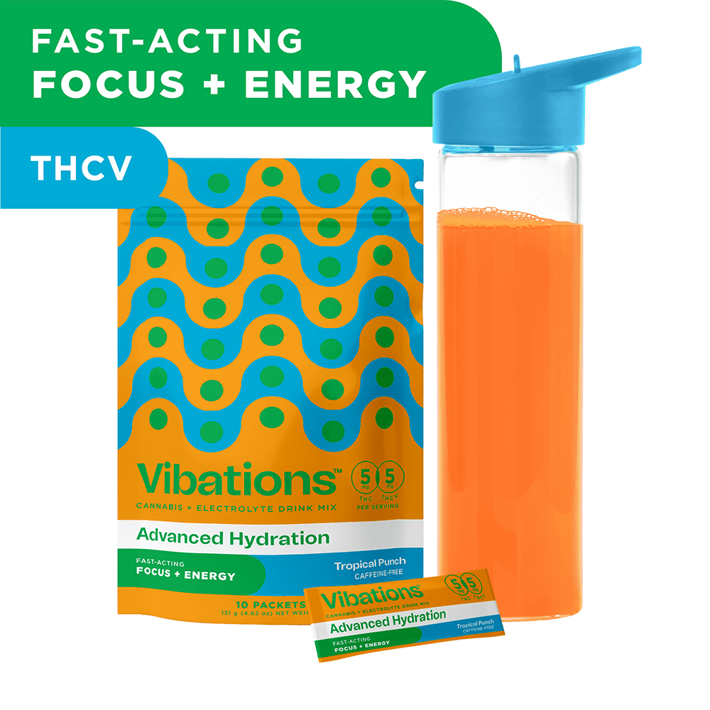 Vibations VIBATIONS Drink Mix 100mg: Tropical Punch 2:1 THC:THCV 10pc