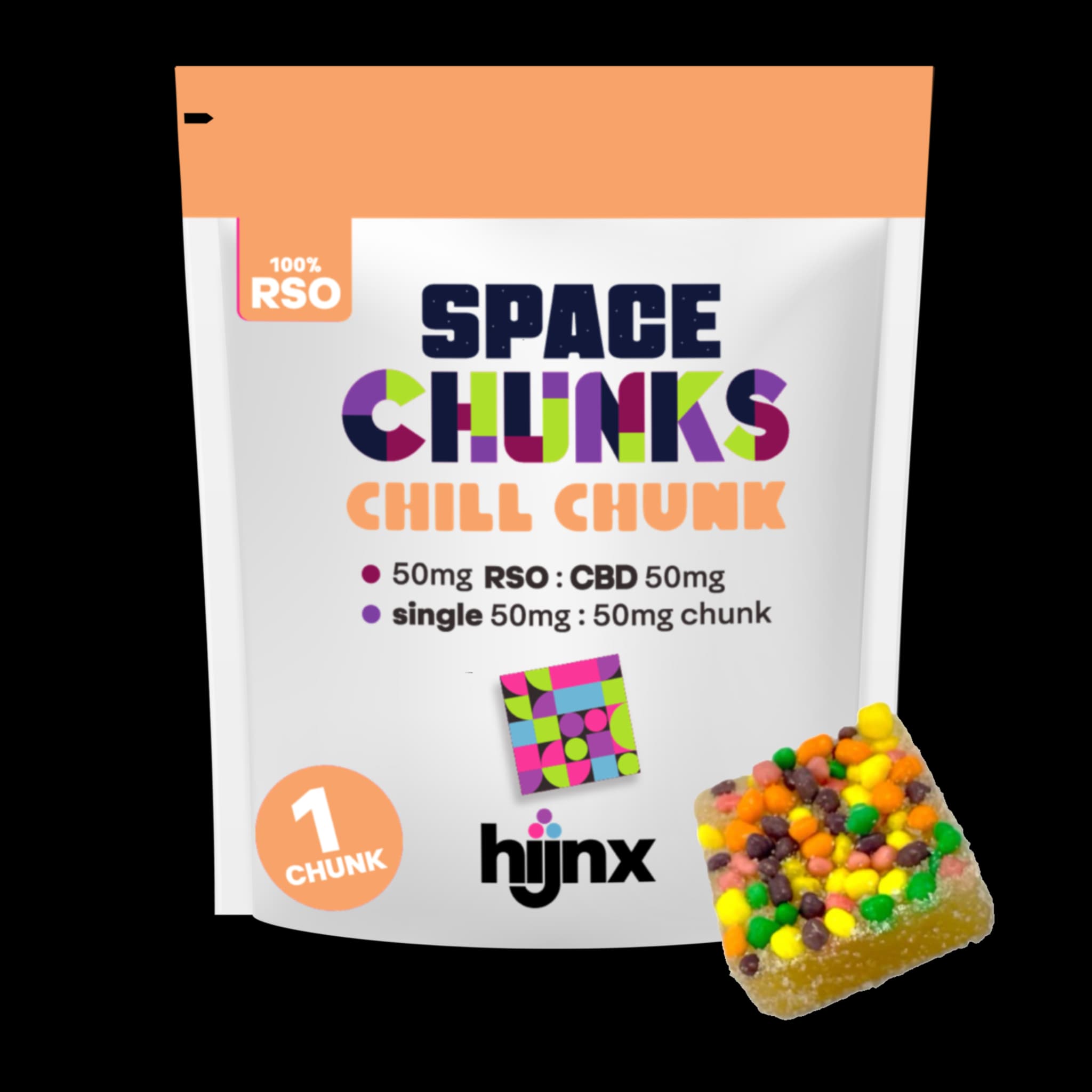 HIJNX HIJNX Gummies 50mg RSO: Space Chunk 1pc 1:1 THC:CBD