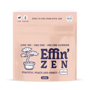 Effin' Zen Peaceful Peach & Honey 10:5:1 THC:CBG:CBN Gummies - 10 Pack