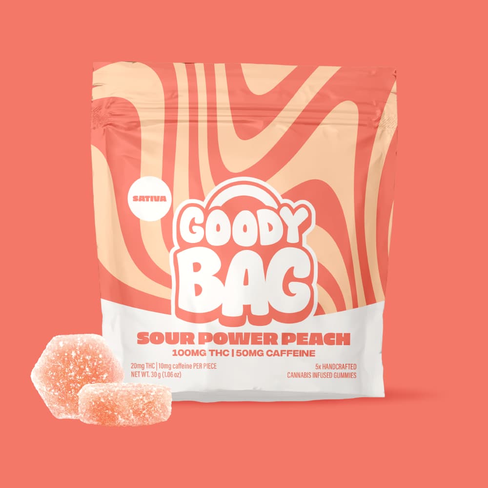 Goody Bag Sour Power Peach | Gummy 5pk 100mg