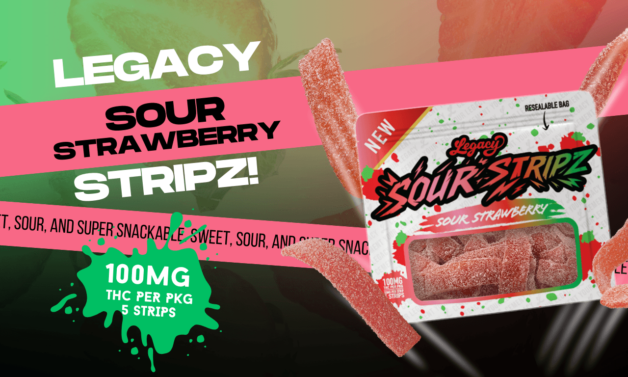 Legacy Strawberry Sour Stripz [5pk] (100mg)