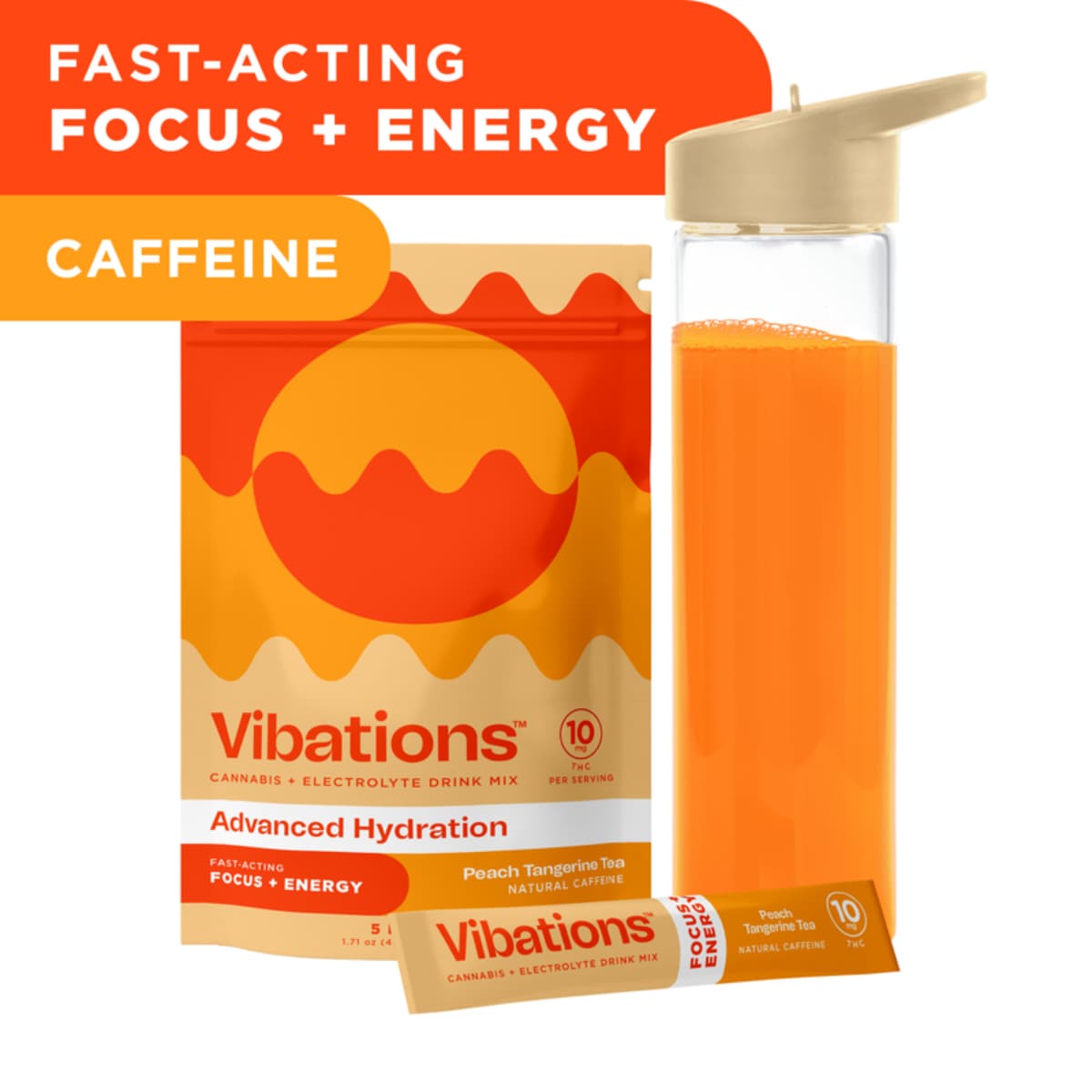 Vibations VIBATIONS Drink Mix 100mg: Peach Tangerine Tea 10pc