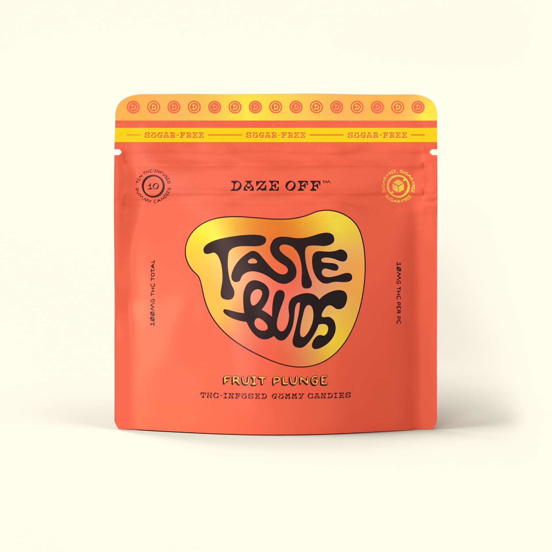 Daze Off Taste Buds Fruit Plunge Sugar Free Gummies - 10 Pack