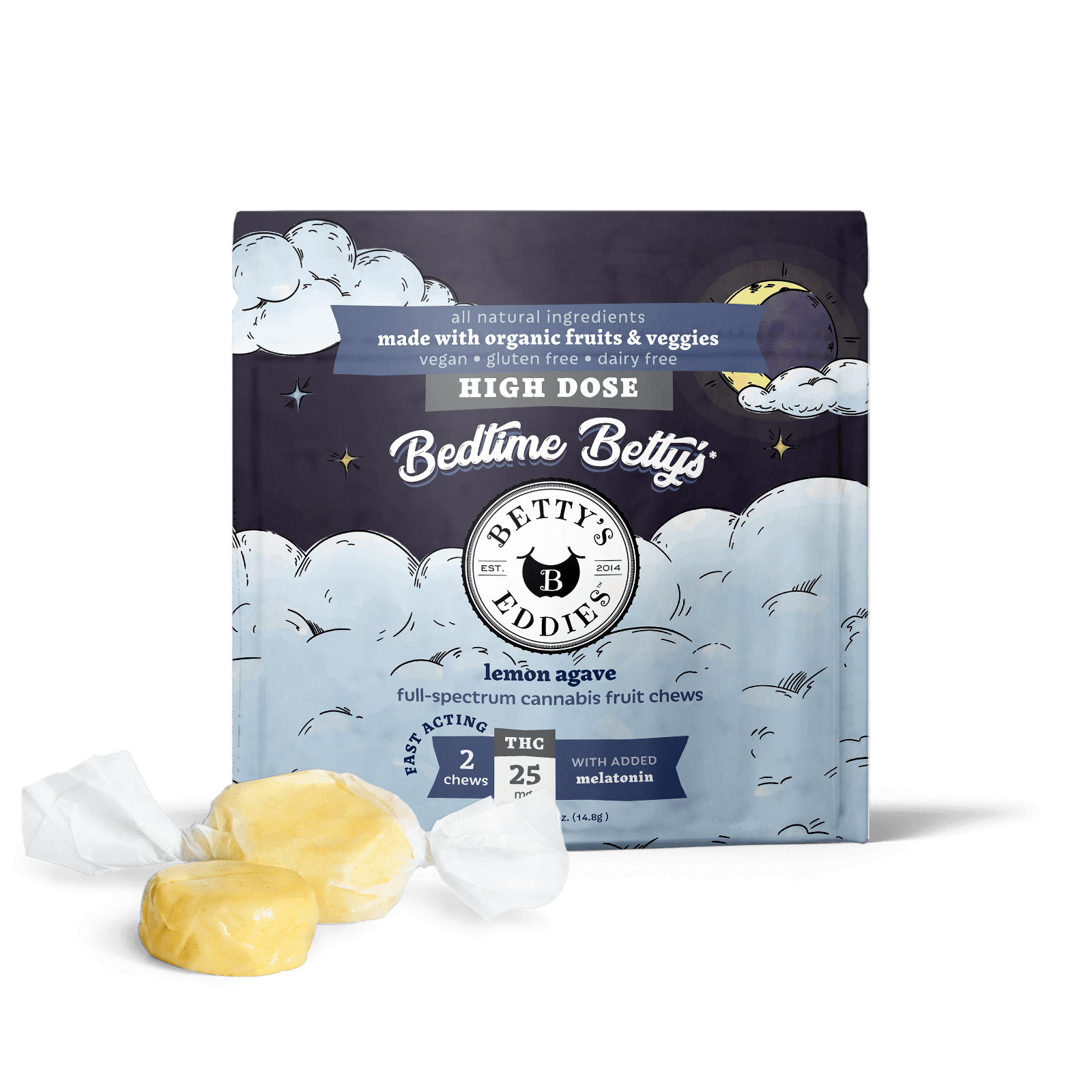 Betty's Eddies Bedtime Betty’s Lemon Agave [10pk] (100mg THC) Sleep Fruit Chews