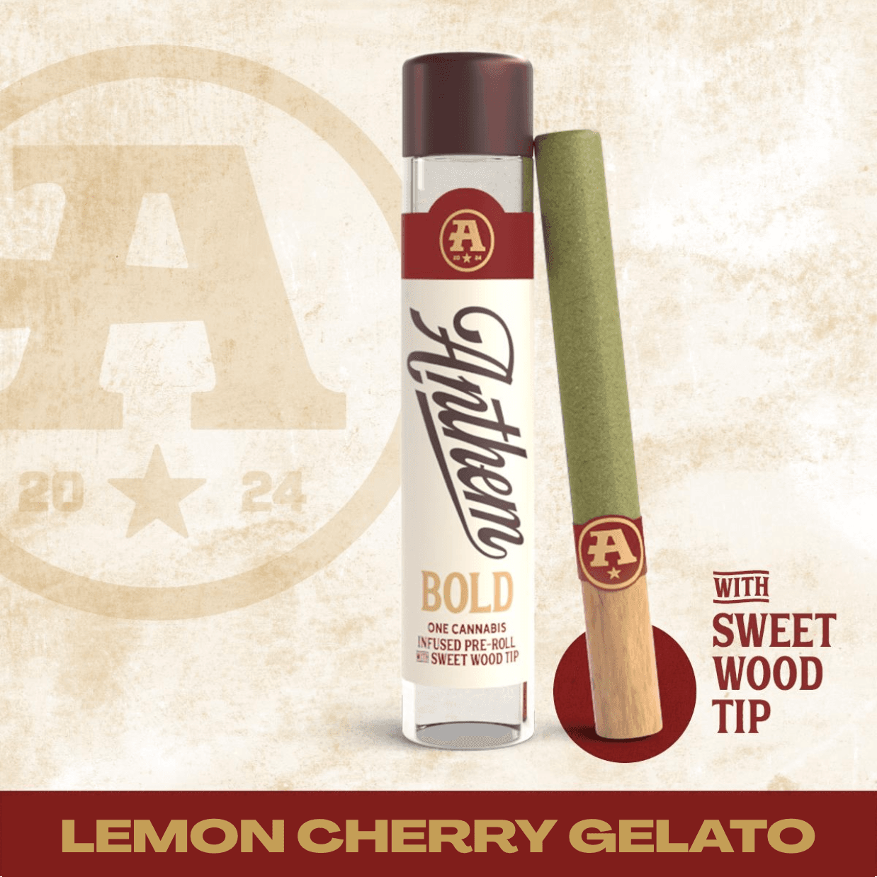 Anthem Bold Wood Tip Infused Lemon Cherry Gelato Pre-Roll 1g