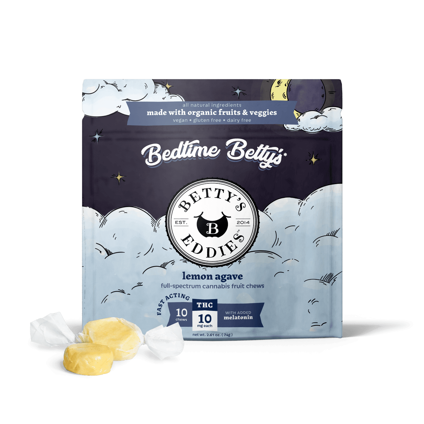 Betty's Eddies Bedtime Betty's Lemon Agave Fruit Chews with Melatonin - 10 Pack